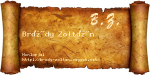 Bródy Zoltán névjegykártya