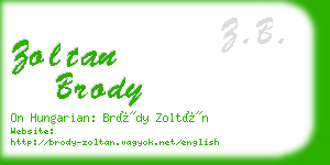 zoltan brody business card